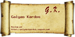 Galyas Kardos névjegykártya